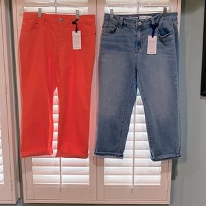 2 Pair Croft & Barrow Capri Denims Size 8